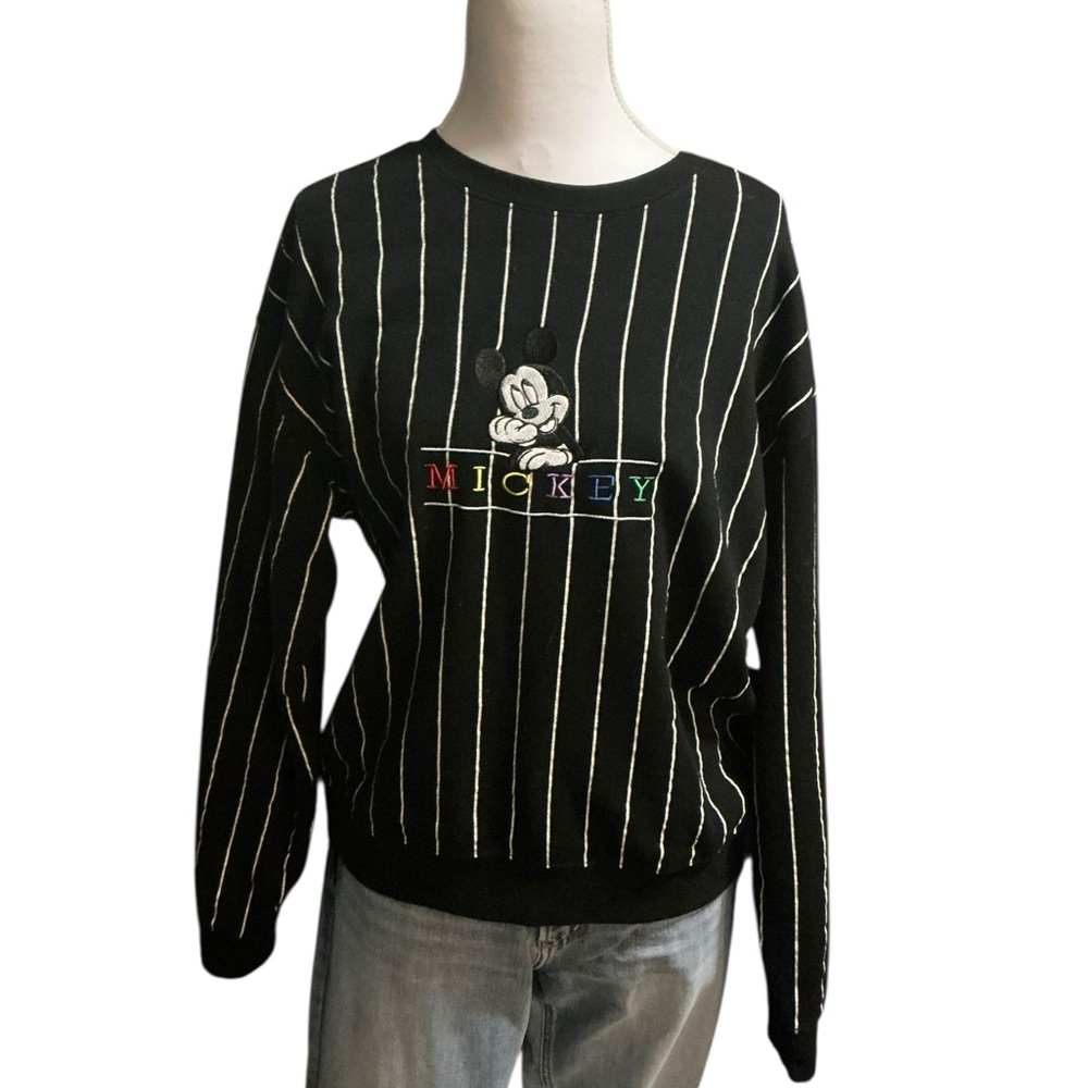 Disney Mickey Striped Sweatshirt size large